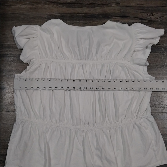 Lane Bryant V Neck Short Sleeve Blouse Size 22/24 Womens White Pullover Top - Picture 6 of 9